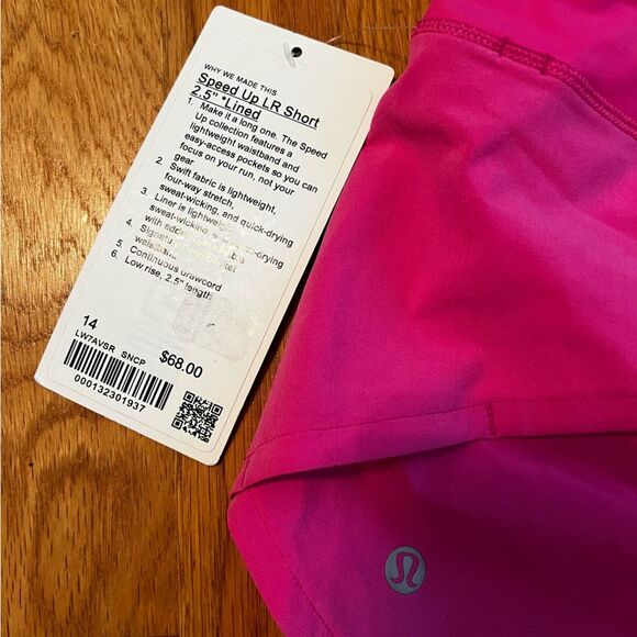 Lululemon Speed Up LR Low Rise Short 2.5" Lined SNCP Sonic Pink Size 14 NWT - Picture 7 of 10